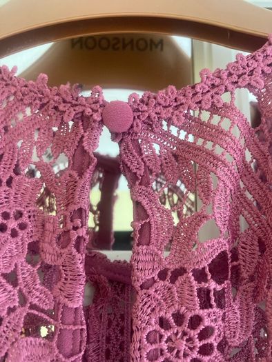 Dark Pink Lace Midi Dress/Bridesmaid/Mother of The Bride/Wedding Guest/Evening Wear BNWT