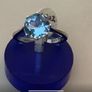 New 18ct White Gold Large Topaz Stone Ring Image 3