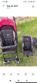 Baby travel system in red