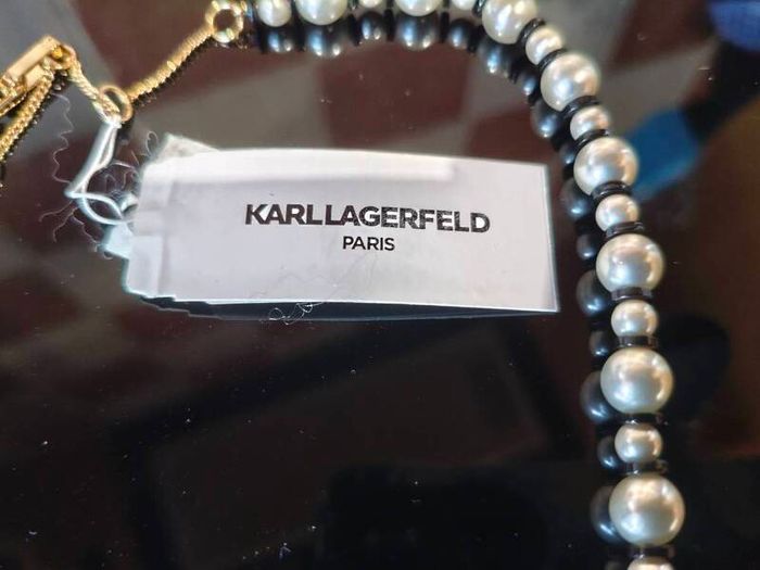 Karl Lagerfeld asymmetrical necklace and bracelet set