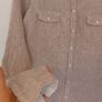 Marks Spencer red white stripe 100% pure linen shirt size 8-10 Image 7