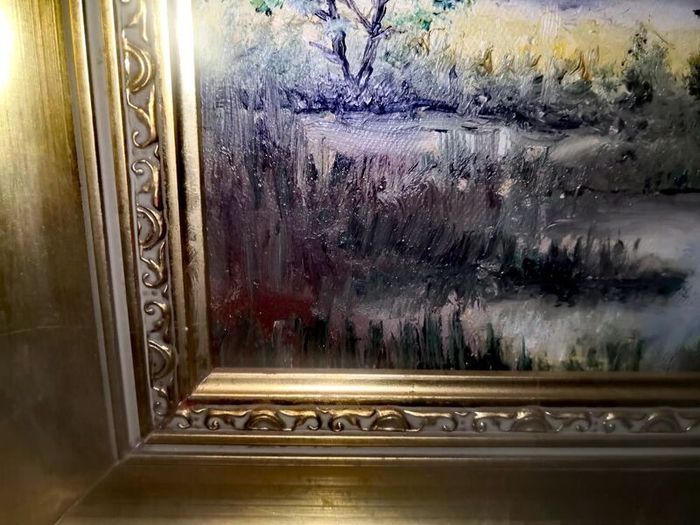 Old oil painting on canvas