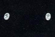 Vintage 9ct White Gold Oval CZ Stud Earrings Fully Hallmarked Dublin 375