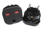 2x New 3 PIN UK Travel Power Adapter Mains Plug - 2 PIN EU Europe Converter #403