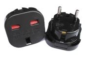 2x New 3 PIN UK Travel Power Adapter Mains Plug - 2 PIN EU Europe Converter #403