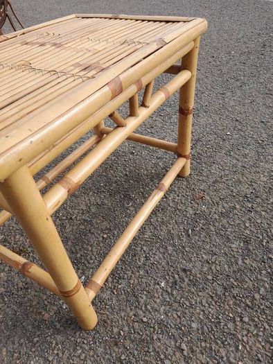 Vintage Bamboo Side Table