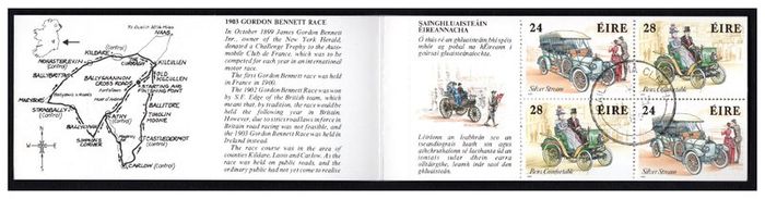 1989 Ireland Irish Motoring Commemorative Stamp Booklet Fine Used with Clear Dublin Cancel (First Day)