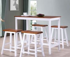 Bar Table and Stool Set 5 Pieces Solid Wood
