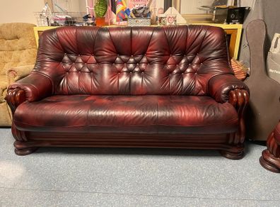 Leather Sofa and two armchairs