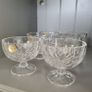 6x Crystal Stem Footed Dessert Dishes Ice Cream Bowls Image 5