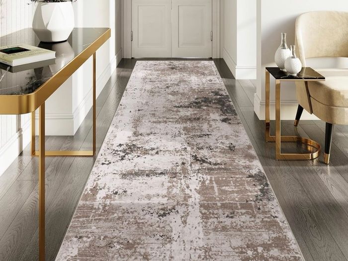 Runner Rugs for Hallway Non-slip Taupe 80x300cm Extra Long Kitchen Rug Washable Thin Hallway Runner Mat Low Pile Floor Carpet for Entrance Bathroom Laundry Bedroom