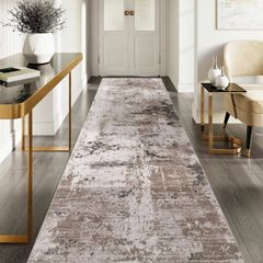 Runner Rugs for Hallway Non-slip Taupe 80x300cm Extra Long Kitchen Rug Washable Thin Hallway Runner Mat Low Pile Floor Carpet for Entrance Bathroom Laundry Bedroom