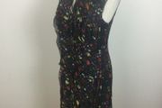 Ted Baker Ladies black &amp; Multicolored pattern short sheath dress (2) size 8 includes postage