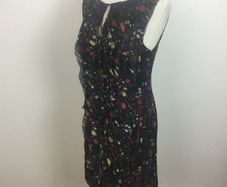 Ted Baker Ladies black & Multicolored pattern short sheath dress (2) size 8 includes postage
