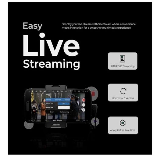 Accsoon - SeeMo Pro 4K for iOS - MFI Certified Video Capture Adapter HDMI to USB-C/Lightning