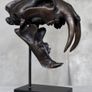 Sabre-Tooth Tiger Skull  - Bronze, Metal Stand, Signed Image 2