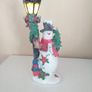 Snowman With Lamp Post Light Image 4