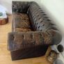 antique chesterfield in rare cigar brown Image 5