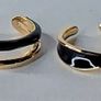 A Pair of Black Oil Drip Rings with Open Ring & Twist Ribbon Ring Image 2