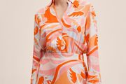 Mango Orange Shirt Dress