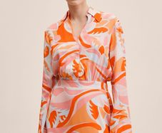 Mango Orange Shirt Dress