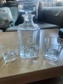 Whiskey Glass Decanter Set: Decanter + 2 Glasses