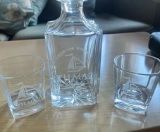 Whiskey Glass Decanter Set: Decanter + 2 Glasses