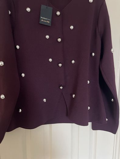 River Island BNWT wine cardigan with studs