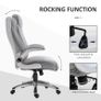 High Back Executive Office Chair, Height Adjustable PU Leather Ergonomic Chair, with Flip-up Arm, 360-Degree Swivel & Wheels, Grey Image 6