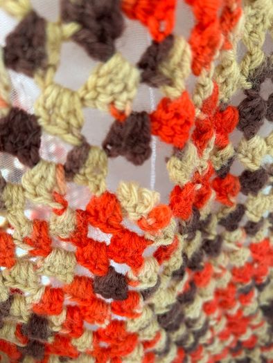 Vintage woollen shawl, Autumnal colours