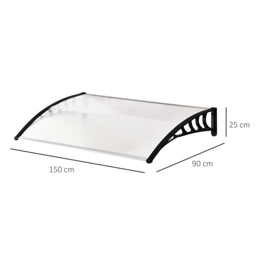 0.9 x 1.2 m Window Awning Door Canopy Modern Polycarbonate Cover Outdoor Rain Snow Sunlight Protection Hollow Sheet