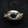 Vintage 18K Gold Ring with Blue Stone Size 49.5 Image 7