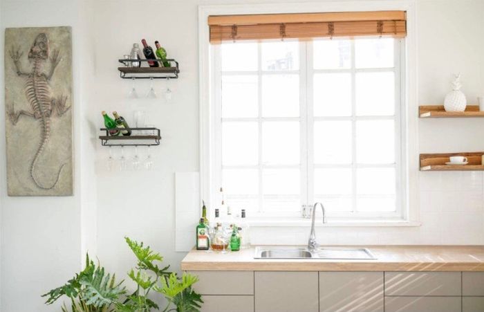 Wall Mounted Wine Shelves Set of 2 Wood Rustic Wine Bottle Glass Floating Racks with Stemware Hanger