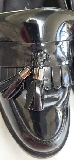 M&S Black Patent Loafers Sz 6UK