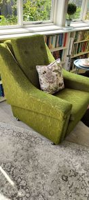 2 x Vintage Green Armchairs