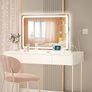 Vanity Mirror with Lights, 80 x 50cm LED Makeup Mirror, Lighted Make up Mirrors with with Touch Screen Control, 3 Dimmable Modes Round White Image 8