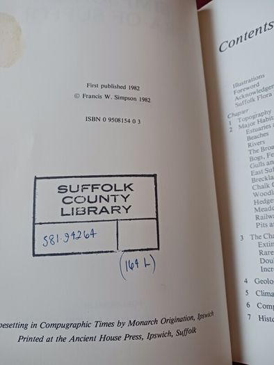 Simpson's Flora of Suffolk / Francis W. Simpson / 1st edition/ 1982