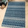 Designer Traditional Striped Navy Blue Lounge Living Room Area Rug Distressed Geometric Easy Clean Bedroom Carpet Utility Hallway Kitchen Rugs 160cm x 230cm Image 2
