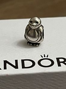 Pandora Penguin Spotted Head Charm/Bead Silver