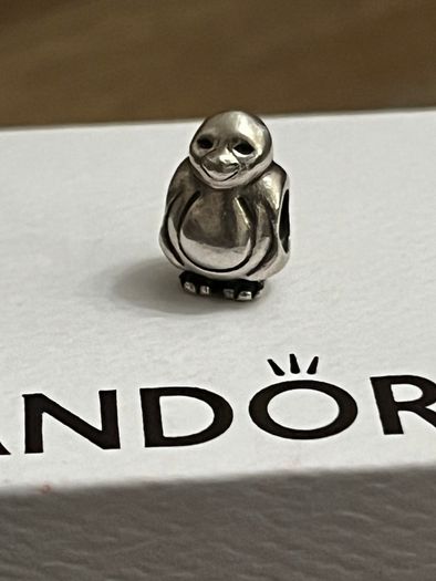 Pandora Penguin Spotted Head Charm/Bead Silver