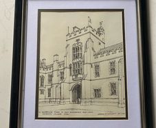 Gerald F. McCarthy Original Pen & Ink Drawing  UCC Main Quad Entrance Tower (2012)