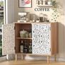 Sideboards for Living Room Cabinets Vintage Hollow Buffet Accent Cabinet with Adjustable Shelf, Magnetic Closure, Cupboard for Kitchen, Dining Room, Hallway 80 x 35 x 78 cm Image 4