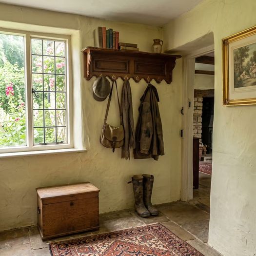 Very nice old hand carved coatrack with shelf