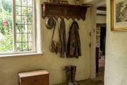 Very nice old hand carved coatrack with shelf