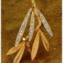 Vintage Signed Coro Rhinestone Leaf Spray Brooch 1950s Gold Tone Image 2