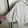 Maison Margiela Drop Shoulder Hooded Sweatshirt Sz 8UK 4US S Beige Flare Sleeves Image 7