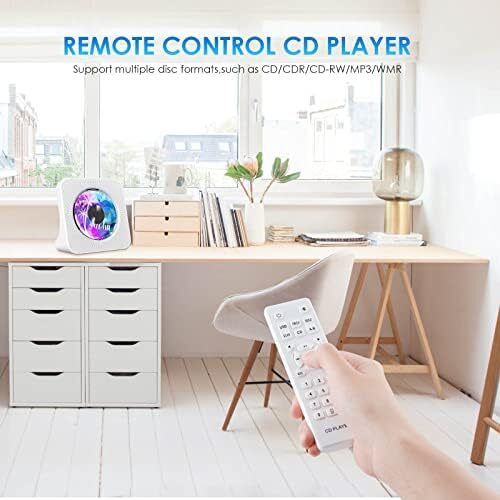 Portable CD Player with Bluetooth, Gueray Desktop CD Players for Home, Bulit-in Double HiFi Speakers, AUX&Headphone Jack, FM Radio Boombox with Remote Control, USB Port,LCD Display (White)