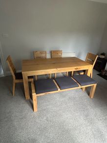 Harvey Norman Jensen Dining Set - Table, Bench & 4 Chairs