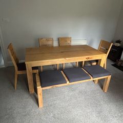 Harvey Norman Jensen Dining Set - Table, Bench & 4 Chairs