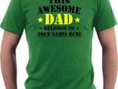 Personalised With Names Dad T-shirt Best Fathers Day Gift
